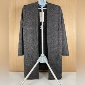 Pull&Bear Long Open Front Cardigan Duster Sweater Womens Small Gray Knit NWT
